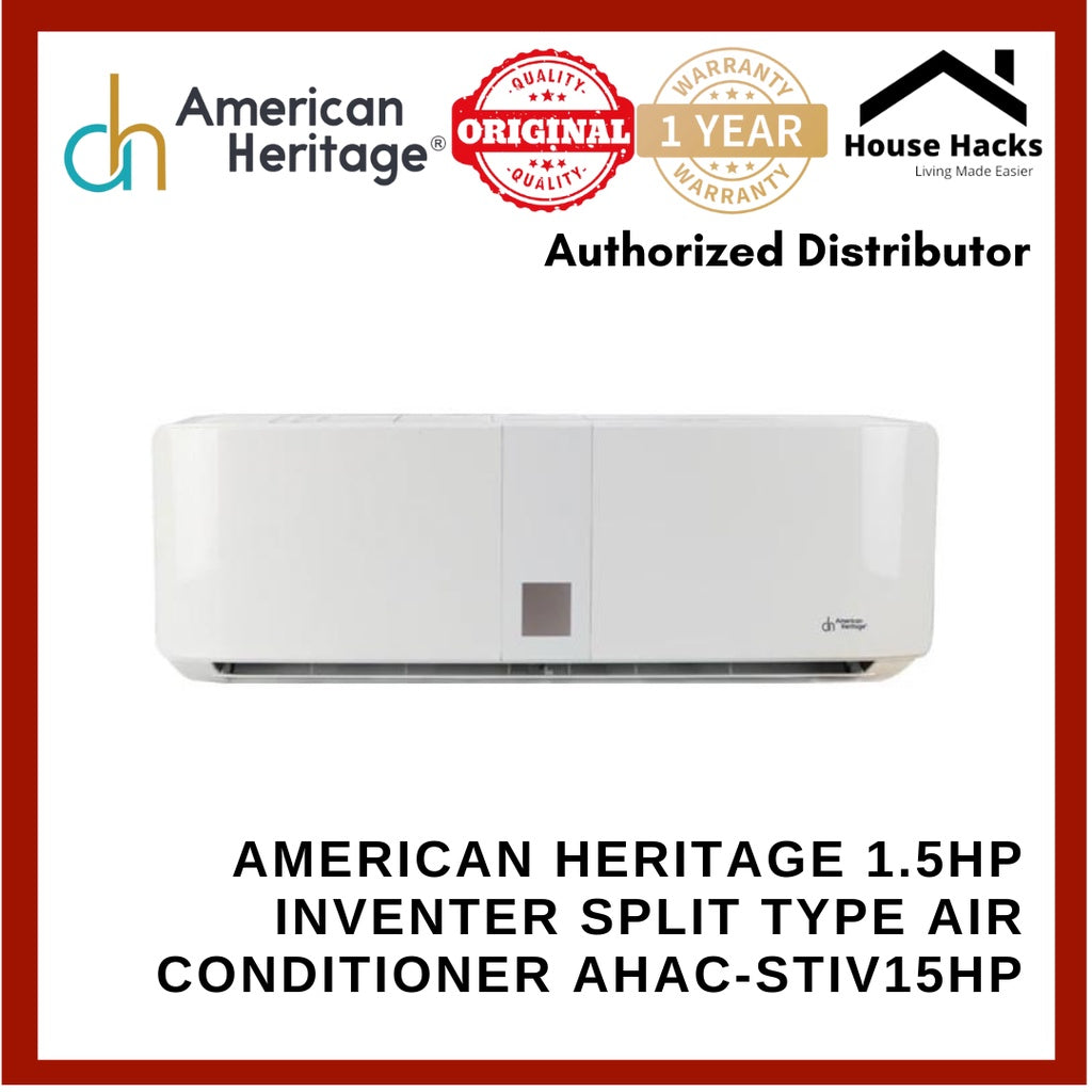 American Heritage 1.5hp Inventer Split Type Air Conditioner AHAC-STIV15HP