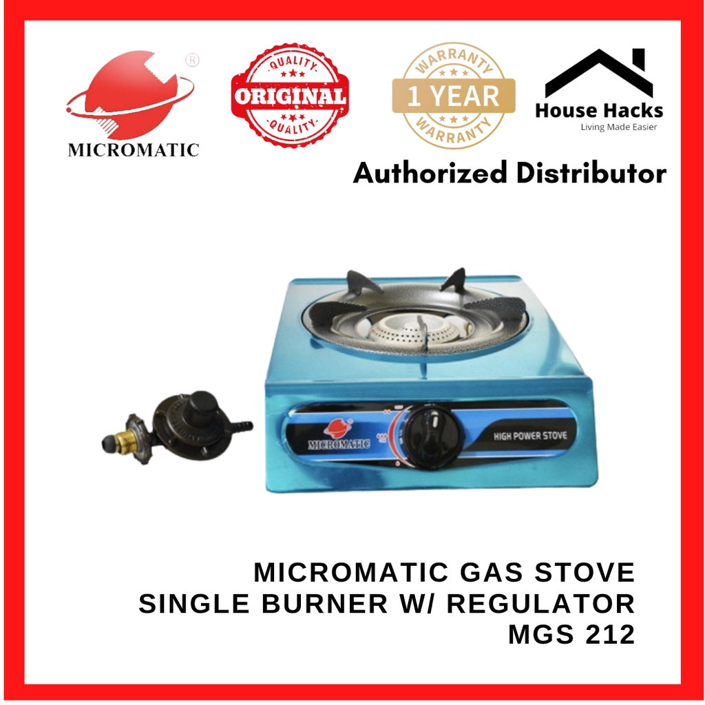 Micromatic MGS 212 Gas Stove SINGLE BURNER w/ regulator inside