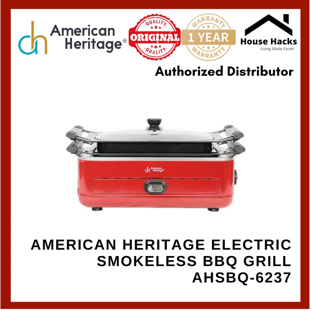 American Heritage Electric Smokeless BBQ Grill AHSBQ-6237