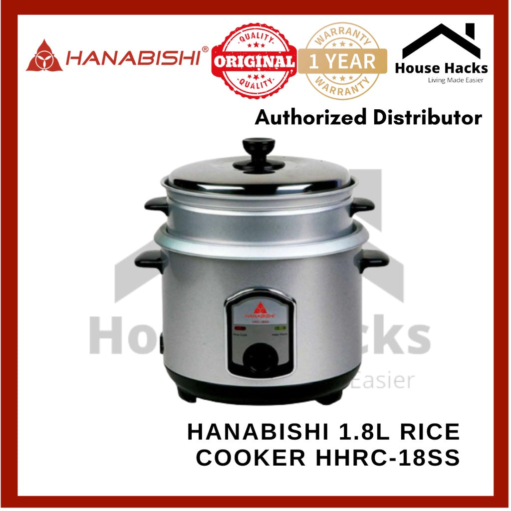 Hanabishi HHRC-18SS 1.8L Rice Cooker -3in1 Function -Silver Series