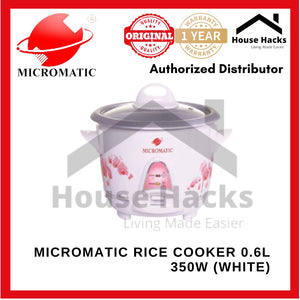 Micromatic Rice Cooker 0.6L 350w (White) MRC-3M