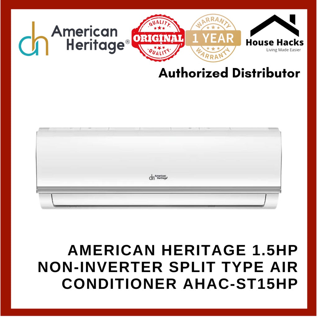 American Heritage 1.5hp Non-Inverter Split Type Air Conditioner AHAC-ST15HP