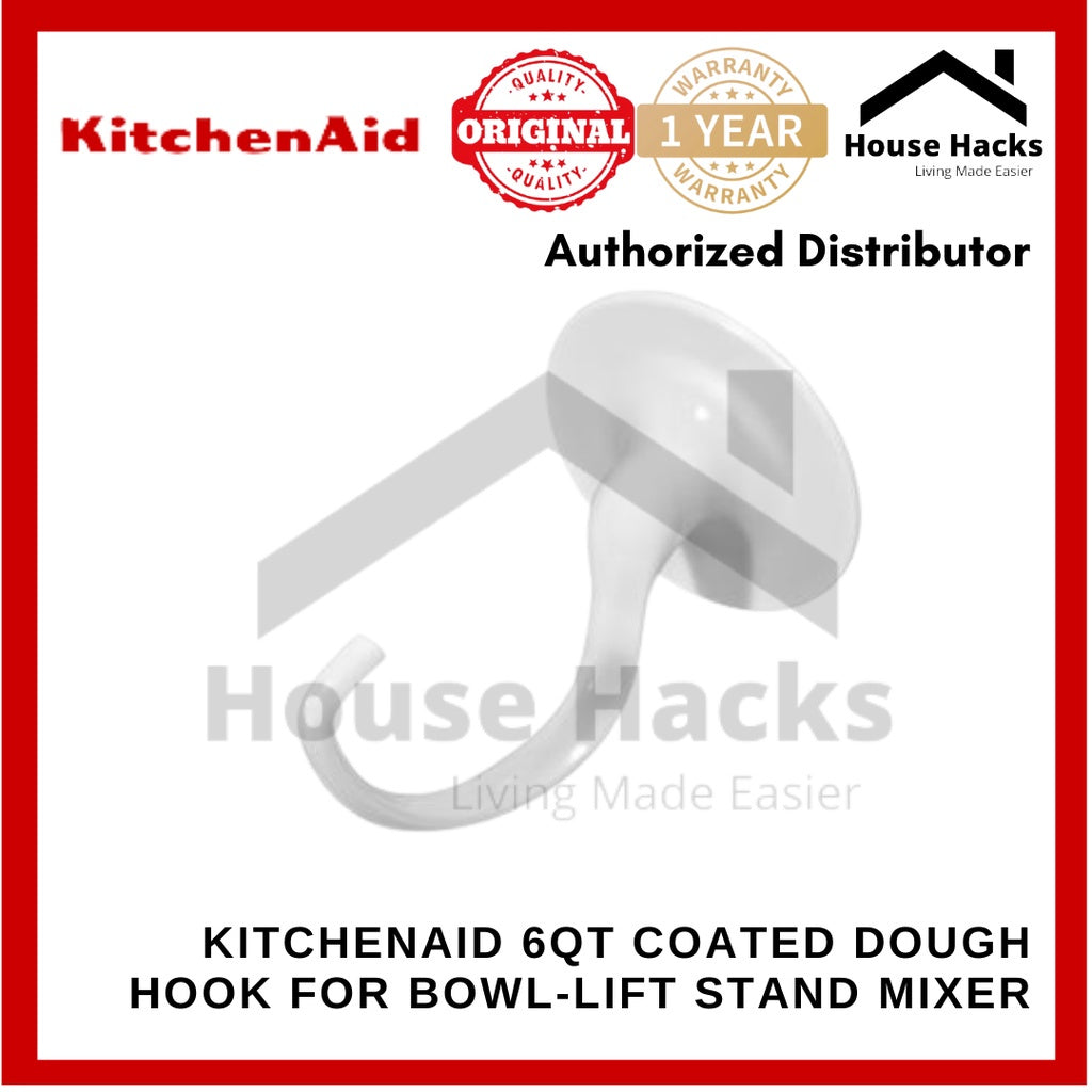 KitchenAid 6Qt Coated Dough Hook for Bowl-lift Stand Mixer