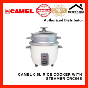 Camel CRC-06S Drum Type Rice Cooker With Steamer And Glass Lid (3 Cups / 0.6L)
