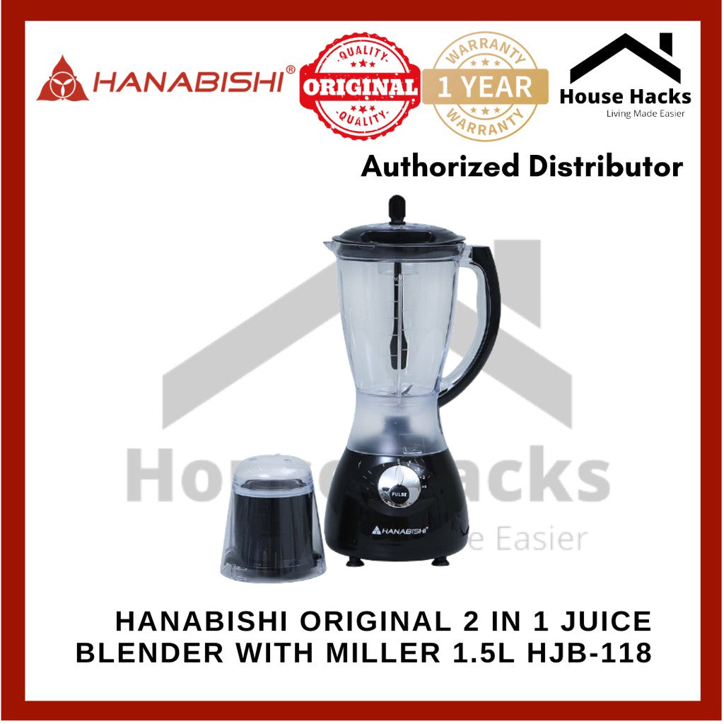Hanabishi Original 2 in 1 Juice Blender with Miller 1.5L HJB-118