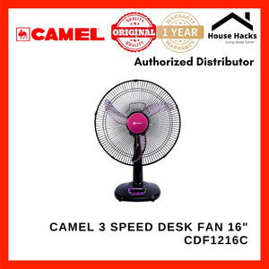 Camel CDF-1216C 3x Speed Motor Amihan Desk Fan 16" AS Banana Blade With Clip Type Lock