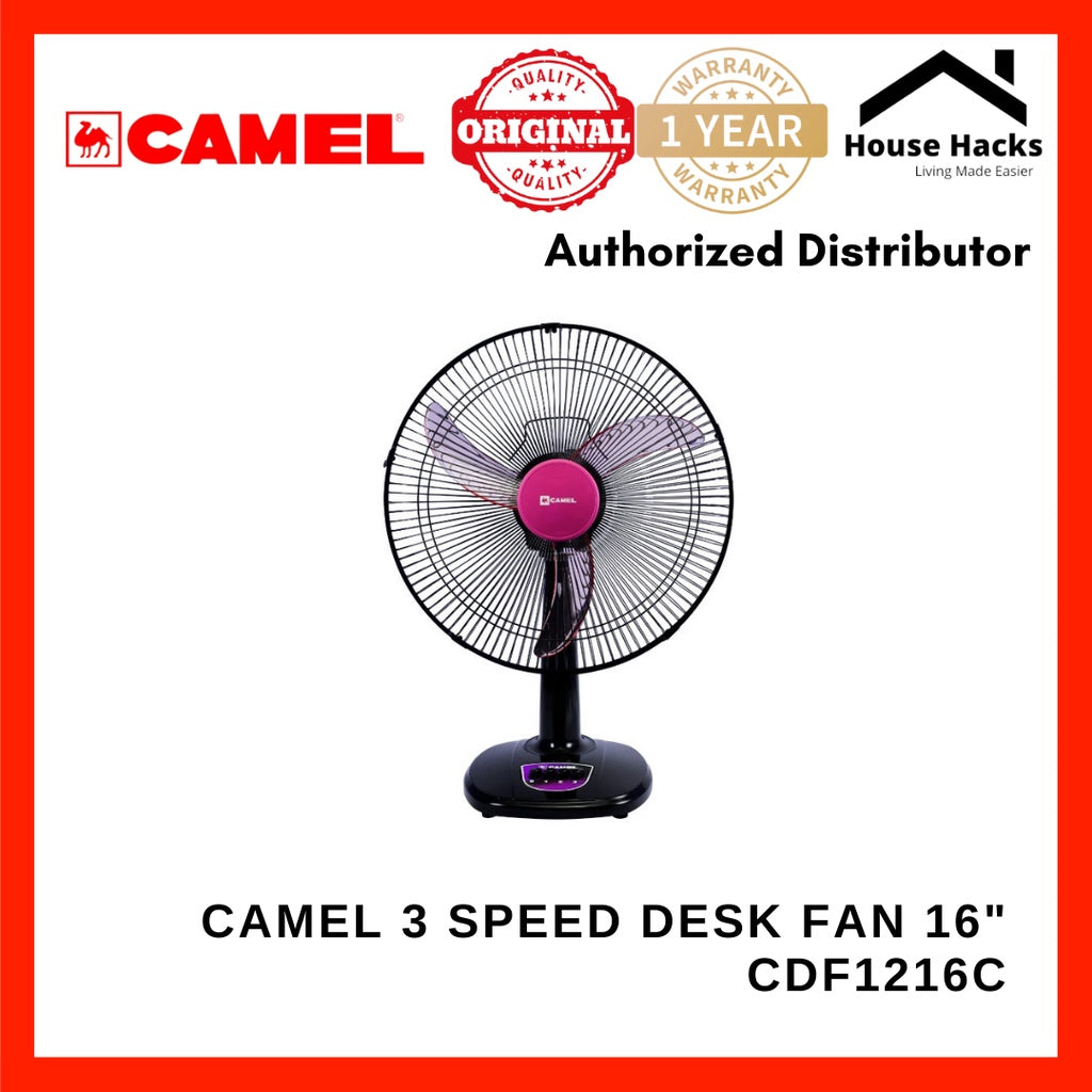 Camel CDF-1216C 3x Speed Motor Amihan Desk Fan 16