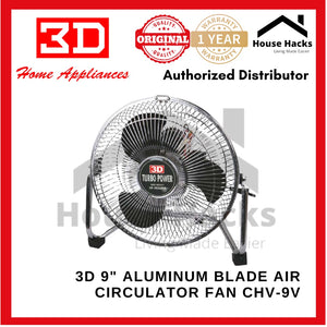 3D 9" Aluminum Blade Air Circulator Fan CHV-9V