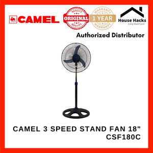 Camel CSF-1801C 3x Speed Motor Amihan Stand Fan 18" AS Banana Blade with Clip Type Lock