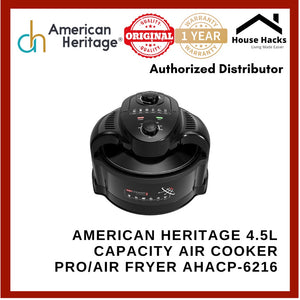 American Heritage 4.5L Capacity with 2.5L Silicone Extender Ring Air Cooker Pro/Air Fryer AHACP-6216