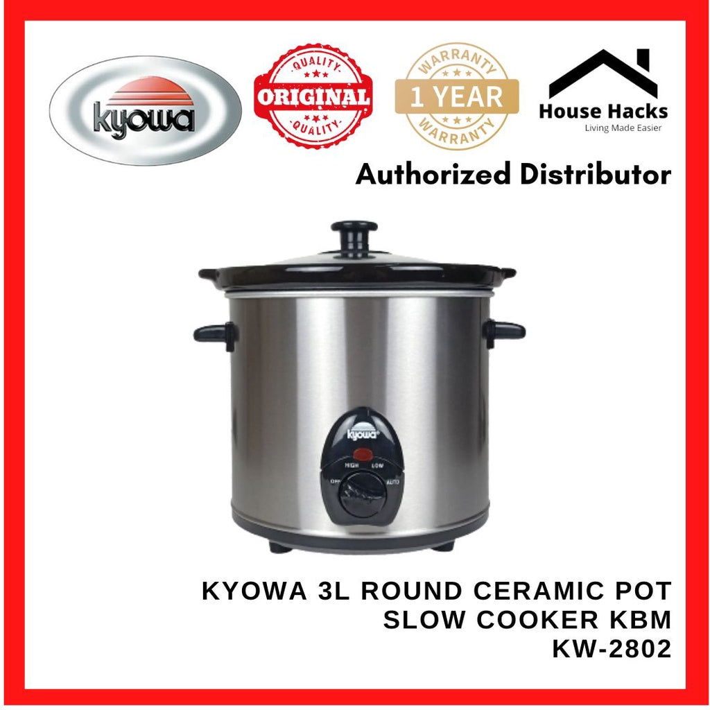 Kyowa 3L Round Ceramic Pot Slow Cooker KBM.KW-2802