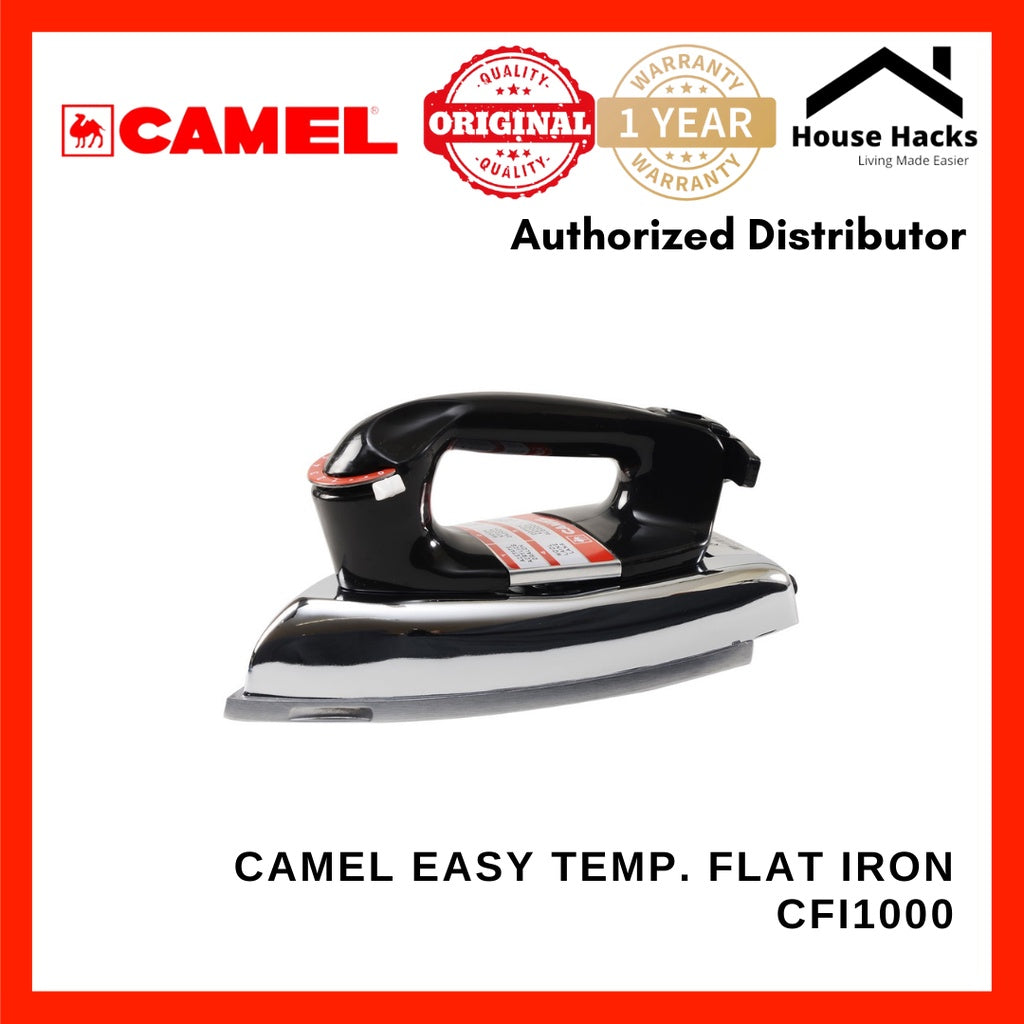 Camel CFI-1000 Easy Temperature Setting Flat Iron with Aluminum Sole Platen (Black)