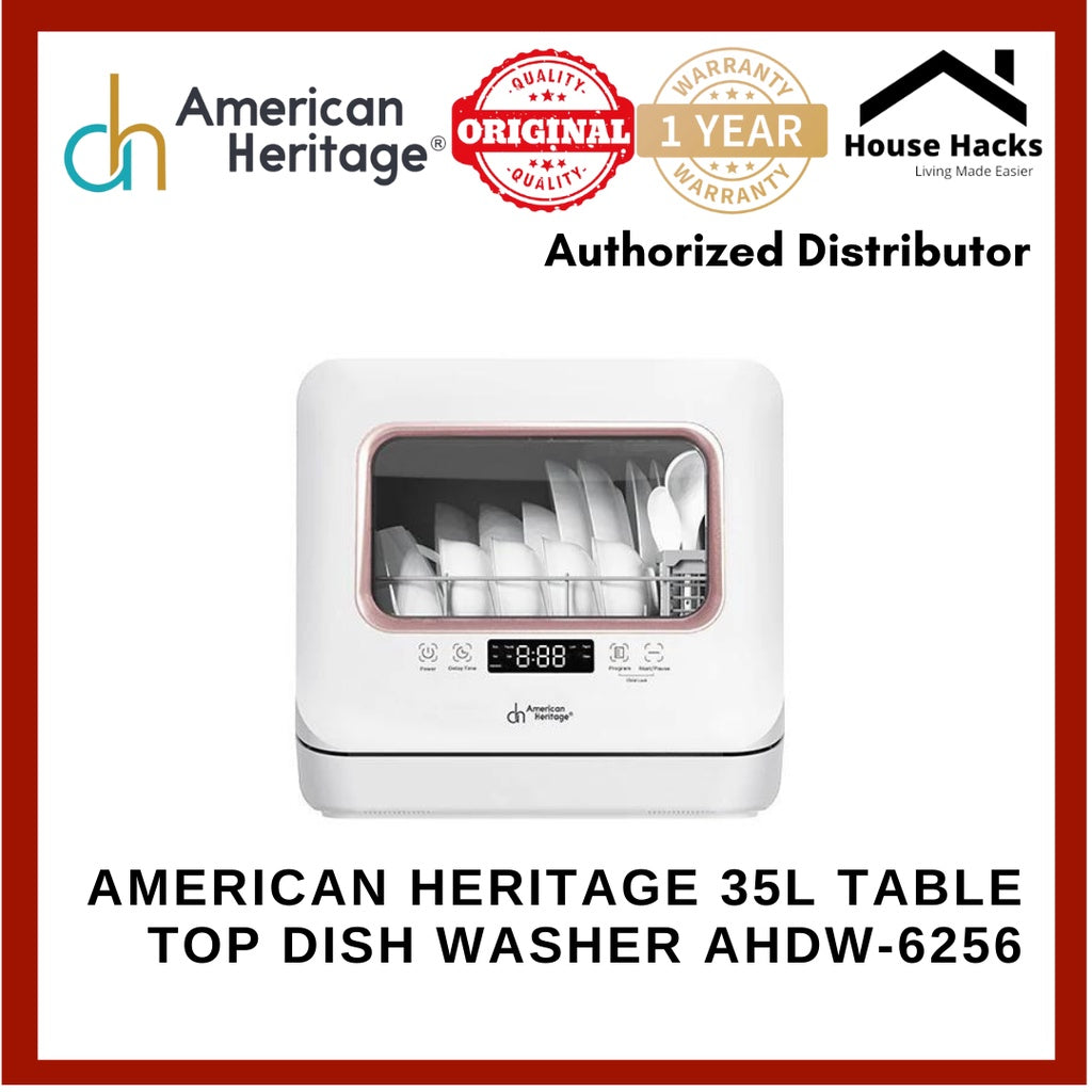 American Heritage 35L Table Top Dish Washer w/ UV Light and High Temperature Disinfection AHDW-6256