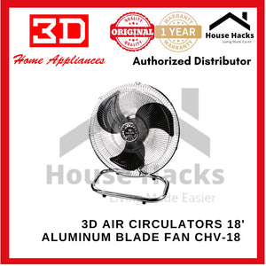 3D Air Circulators 18' Aluminum Blade Fan CHV-18
