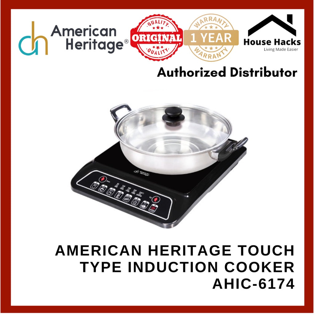 American Heritage Touch Type Induction Cooker AHIC-6174 with FREE Stainless Steel Pot