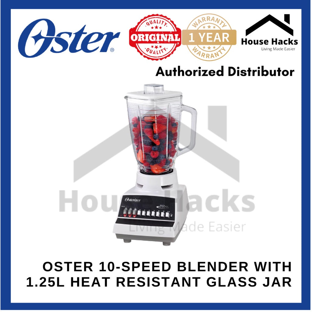 Oster 10-Speed Blender with 1.25L Heat Resistant Glass Jar