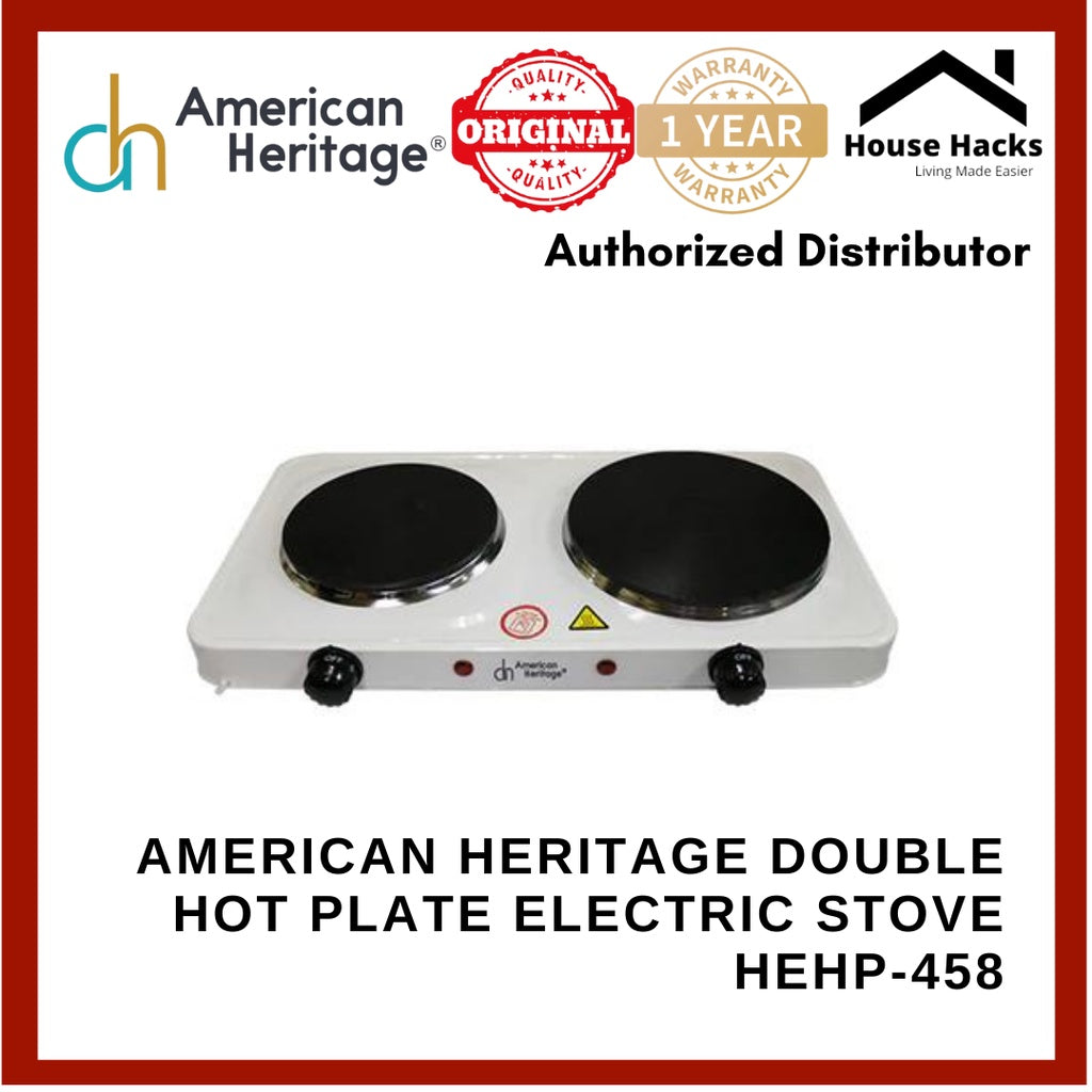 American Heritage Double Hot Plate Electric Stove HEHP-458