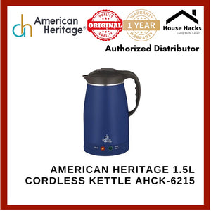 American Heritage 1.5L Cordless Kettle with Auto Boil and Keep Warm Function AHCK-6215