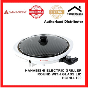 Hanabishi Electric Griller HGRILL100 Round with Glass Lid