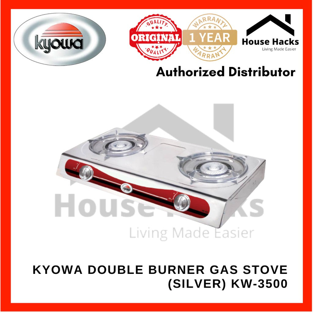 Kyowa Double Burner Gas Stove (Silver) KW-3500