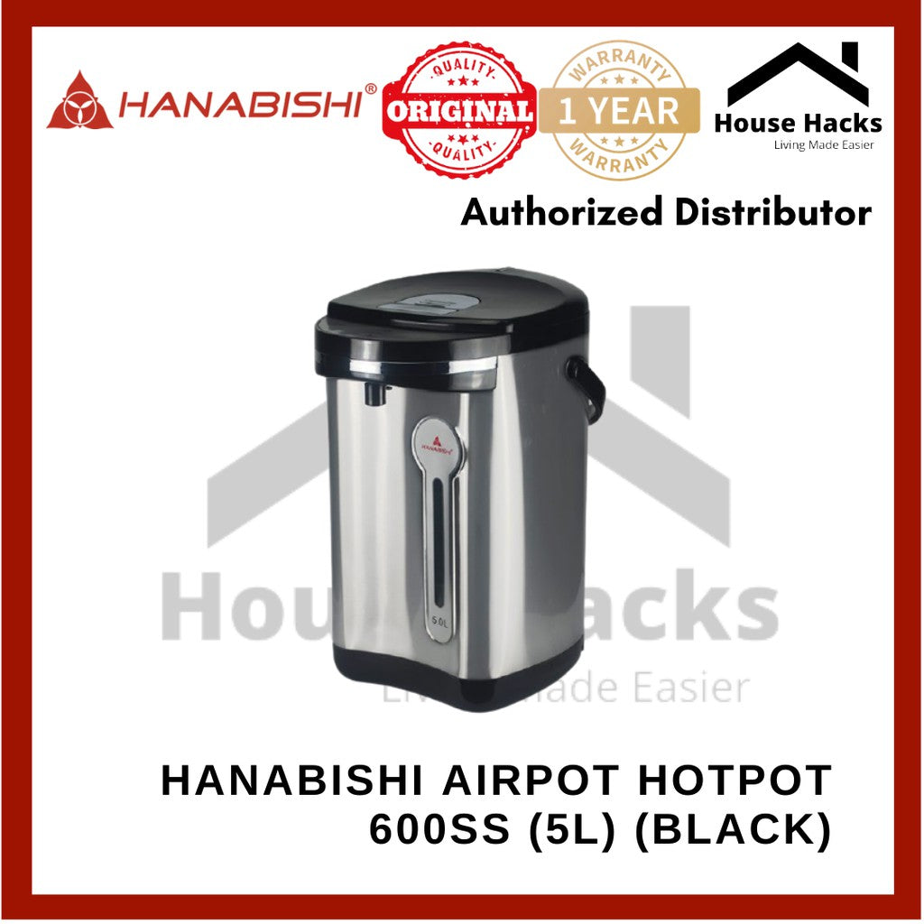 Hanabishi Airpot Hotpot 600ss (5L) (BLACK)