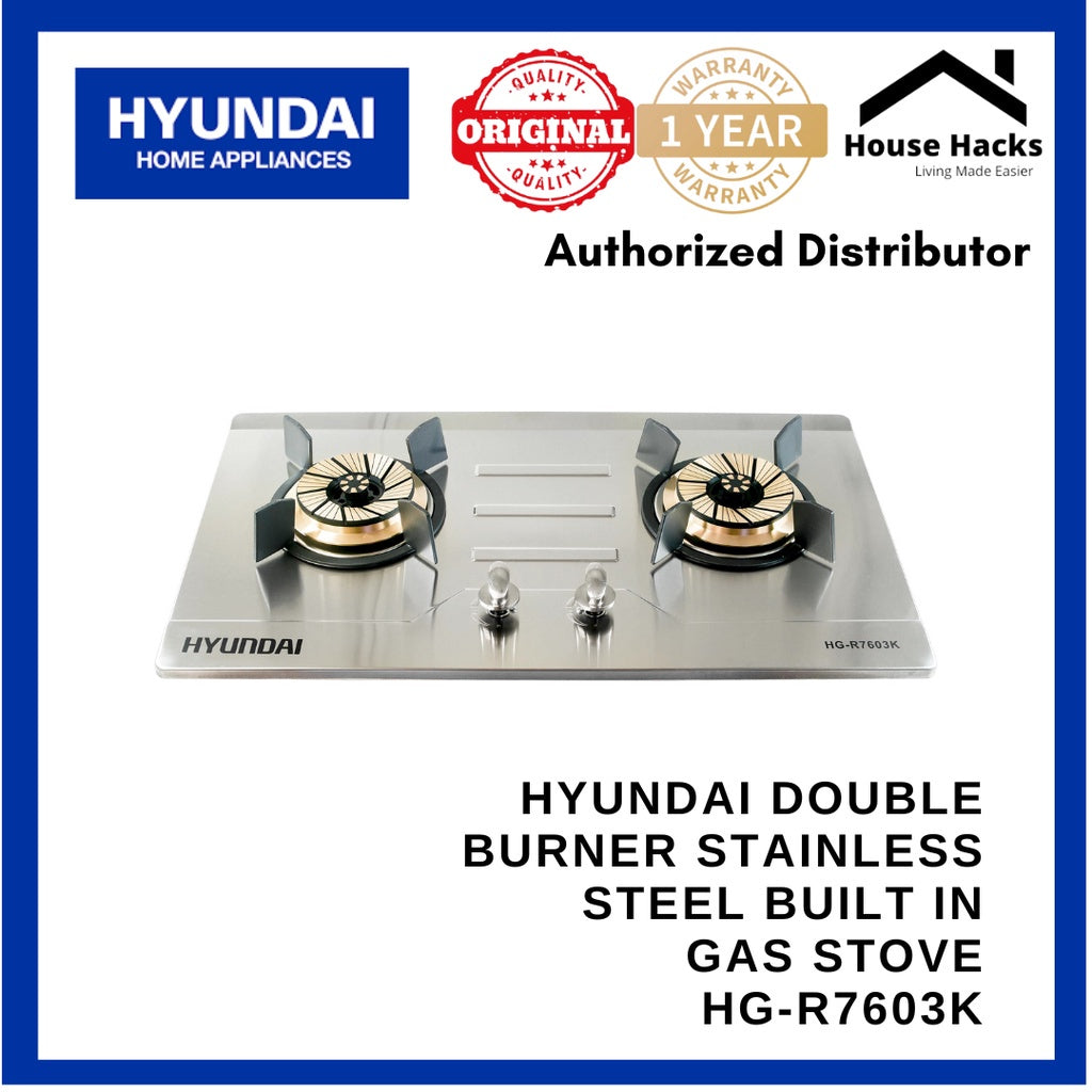 HYUNDAI Double Burner Stainless Steel Built in Gas Stove- HG-R7603K