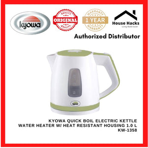 Kyowa Quick Boil Electric Kettle Water Heater w/ Heat Resistant Housing 1.0 Liters KW-1358