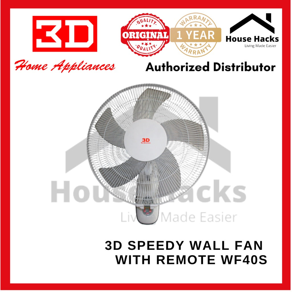 3D Speedy Wall Fan with Remote WF40S