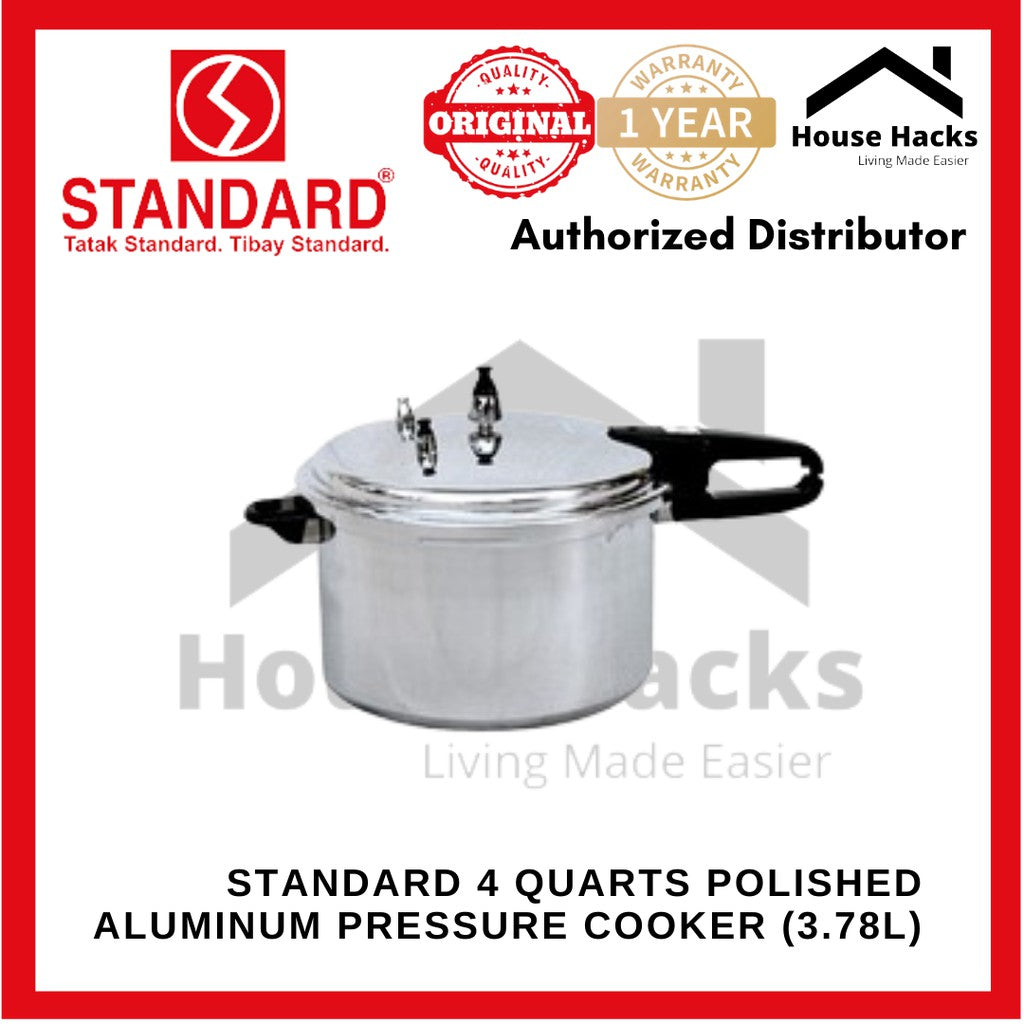 Standard 4 Quarts Polished Aluminum Pressure Cooker (3.78L) SPC-4QC