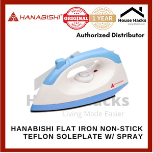 Hanabishi Flat Iron HI87 Non-stick Teflon Soleplate with Spray