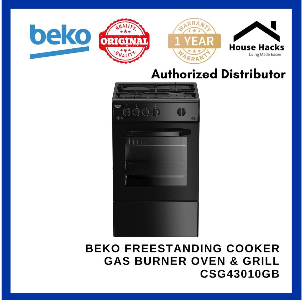 Beko Freestanding Cooker Gas Burner Oven & Grill CSG43010GB