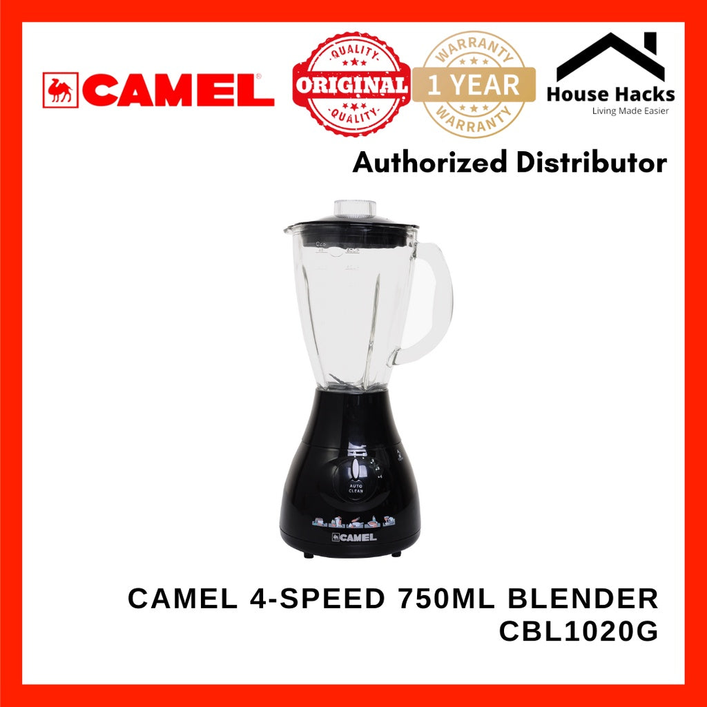 Camel CBL-1020G 4-Speed + Pulse Function Plastic Blender 750ml with Stainless Steel Blades