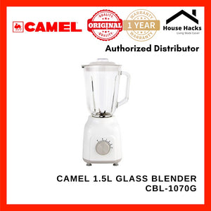 Camel CBL-1070G 4-Speed + Pulse Function Glass Blender 1.5L with Stainless Steel Blades (White)