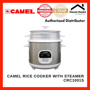 Camel CRC-1001S Rice Cooker with Steamer and Glass Lid (5P cups / 1.0L) - Grey