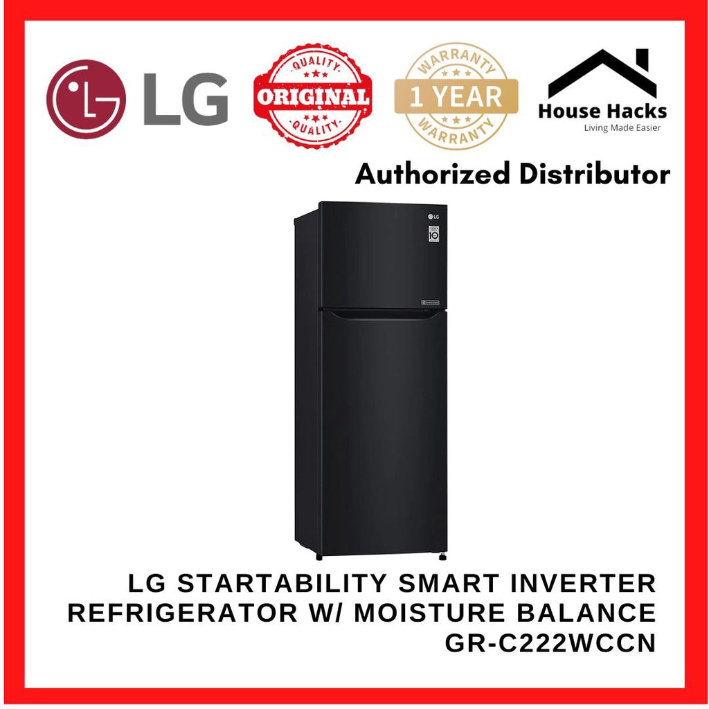 LG Startability Smart Inverter Refrigerator GR-C222WCCN w/ Moisture balance Crisper