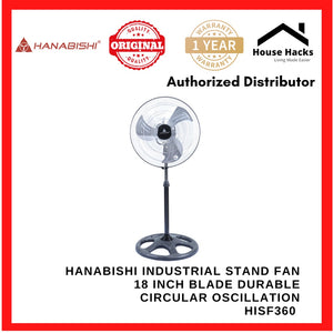 Hanabishi Industrial Stand Fan HISF360 18 inch blade Durable Circular oscillation