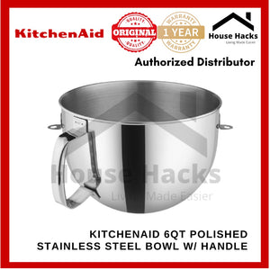 KitchenAid 6Qt Polished Stainless Steel Bowl with Handle for Bowl-lift Stand Mixer