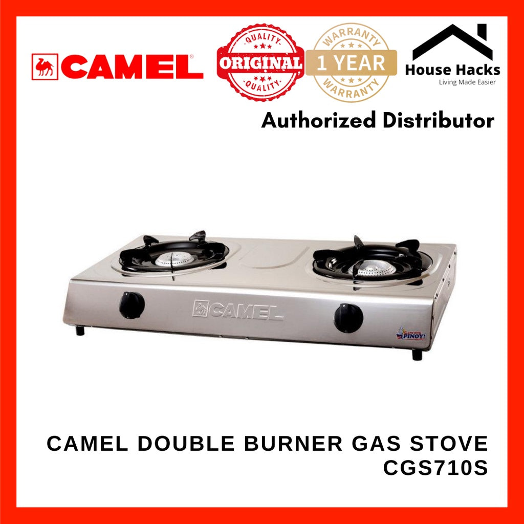 Camel CGS-710S Double Burner Stainless Gas Stove with Free Hose