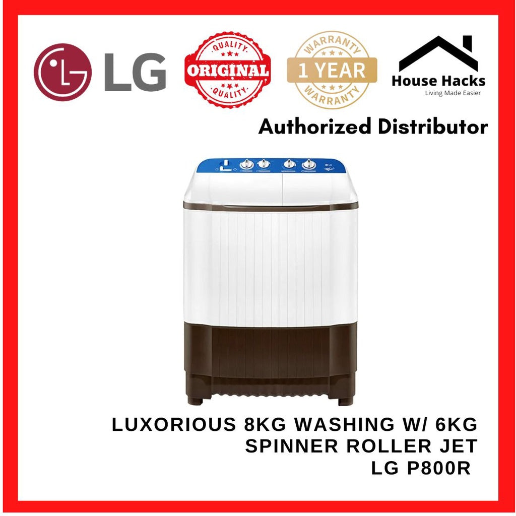 LG P800R Luxorious 8KG Washing w/ 6KG Spinner Roller Jet