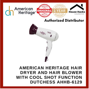 American Heritage Hair Dryer and Hair Blower with Cool Shot Function DUTCHESS AHHB-6129