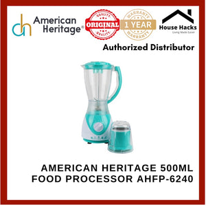 American Heritage 500ml Food Processor AHFP-6240, 2-Speed Setting w/ Pulse Function and SS Blade