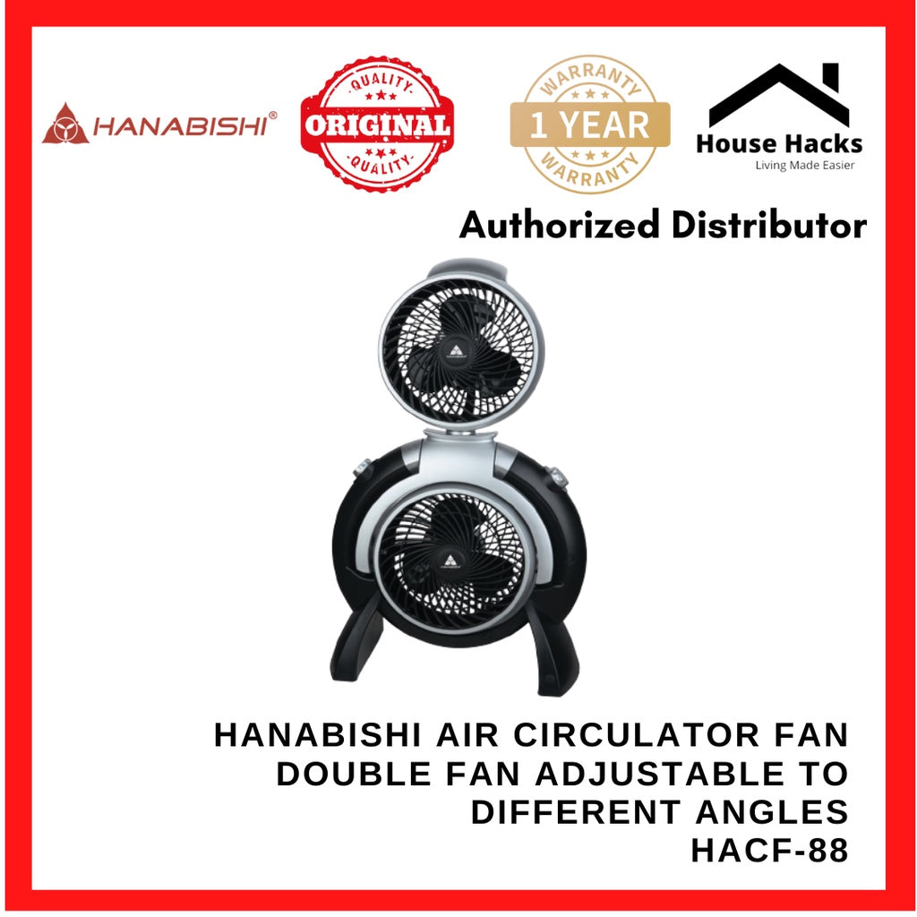 Hanabishi Air Circulator Fan HACF-88 - Double Fan adjustable to different angles