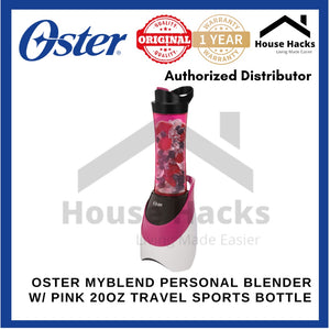 Oster MyBlend Personal Blender with Pink 20oz Travel Sports Bottle