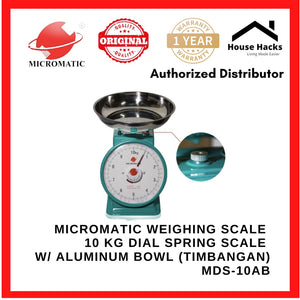 Micromatic Weighing Scale 10 KG Dial Spring Scale w/ Aluminum Bowl (Timbangan) MDS-10AB