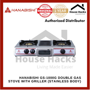 Hanabishi GS-1000G Double Gas Stove with Griller (Stainless Body)