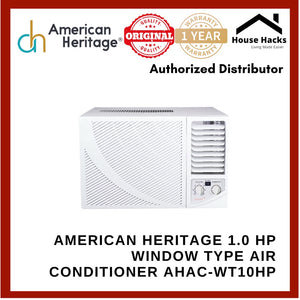 American Heritage 1.0 HP Window Type Air Conditioner RR410A (Non-Inverter) AHAC-WT10HP