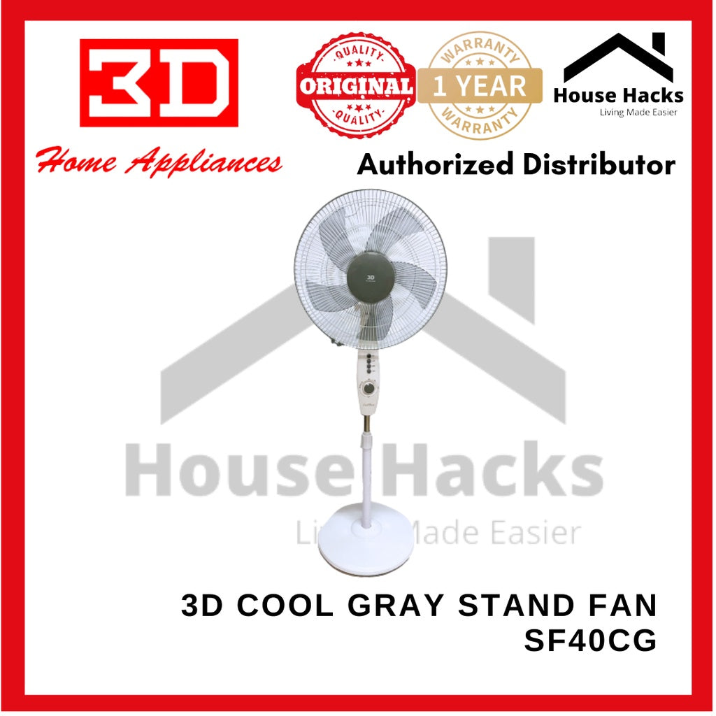 3D Cool Gray Stand Fan SF40CG