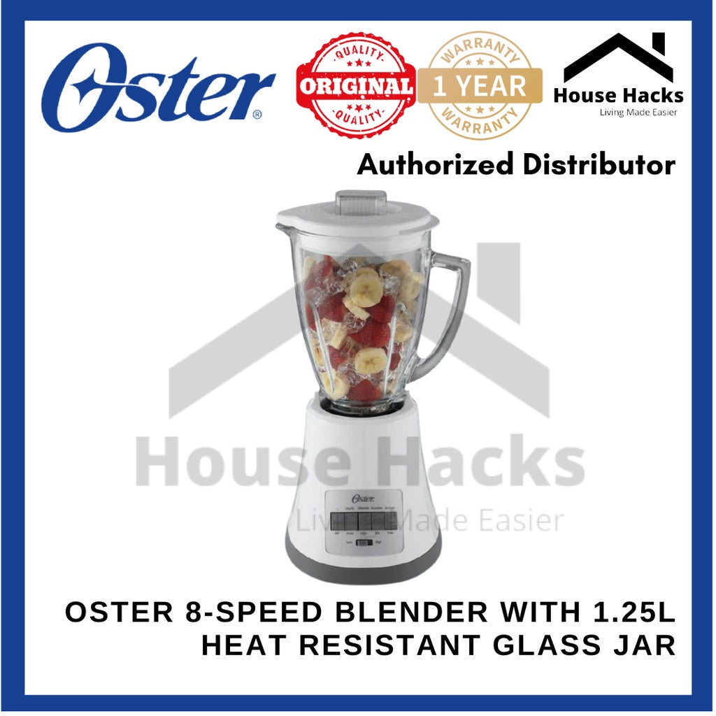 Oster 8-Speed Blender with 1.25L Heat Resistant Glass Jar