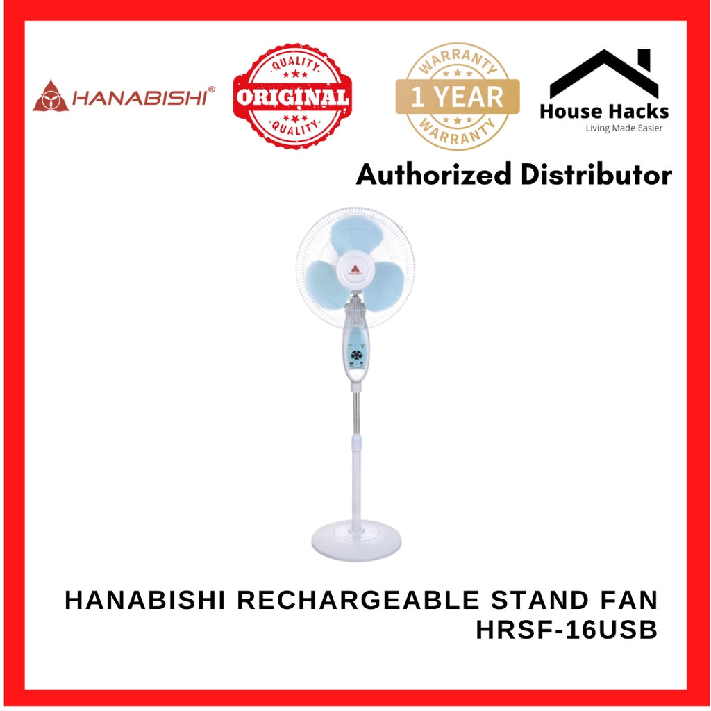 Hanabishi Rechargeable Stand Fan HRSF-16USB