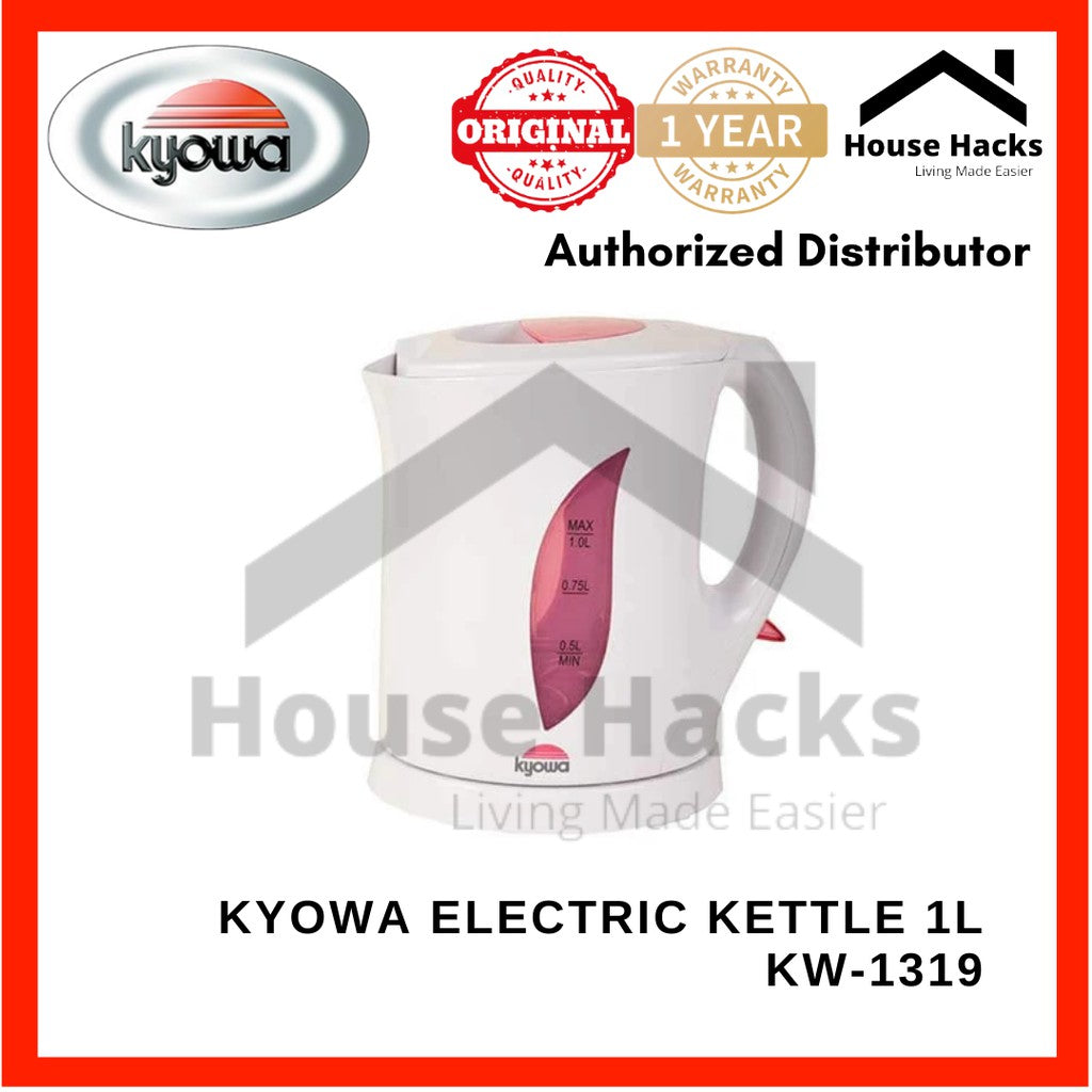 Kyowa Electric Kettle 1 Liter with Boil Dry Protection 1300W KW-1319